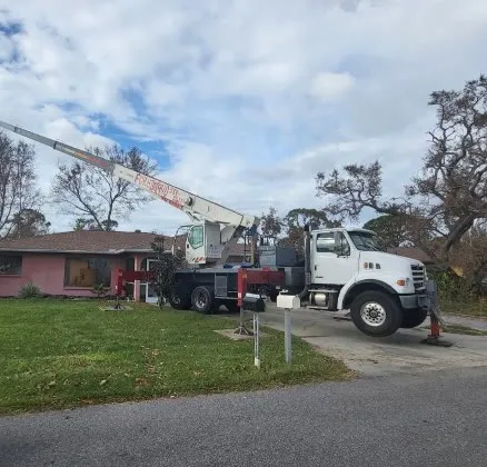 The 30-ton crane staged in Pensacola, Florida after Hurricane Isais